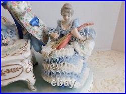 Ultra Large MV Irish Dresden Figurine Porcelain Lace Musical Quartette 14 Mint