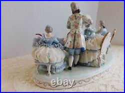 Ultra Large MV Irish Dresden Figurine Porcelain Lace Musical Quartette 14 Mint