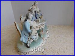 Ultra Large MV Irish Dresden Figurine Porcelain Lace Musical Quartette 14 Mint