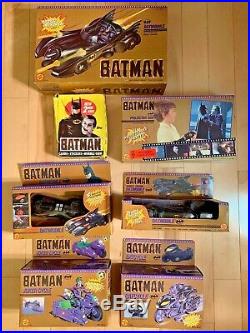 VINTAGE 1989 BATMAN TOY BIZ COLLECTION All Sealed and MINT Batmobile Batcycle