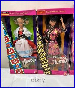 VINTAGE 1993-1996 Mattel Barbie Dolls Of the World Collection Lot 6 NIB Rare Mix