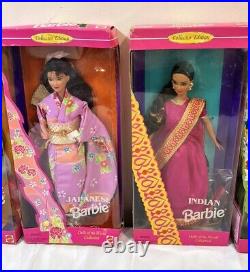 VINTAGE 1993-1996 Mattel Barbie Dolls Of the World Collection Lot 6 NIB Rare Mix