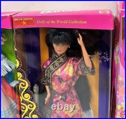 VINTAGE 1993-1996 Mattel Barbie Dolls Of the World Collection Lot 6 NIB Rare Mix