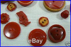 VTG Mix Lot of 16 assorted color red size Rare Dwarf all bakelite carved buttons