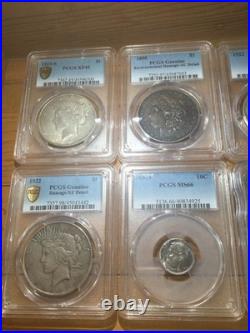 Valuable ALL Silver Old 1885 to 2012W Graded Coin Collection-MS66/Morgan & Peace