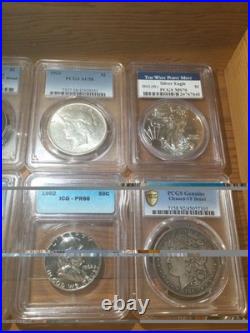 Valuable ALL Silver Old 1885 to 2012W Graded Coin Collection-MS66/Morgan & Peace