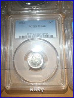 Valuable ALL Silver Old 1885 to 2012W Graded Coin Collection-MS66/Morgan & Peace