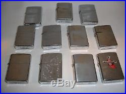 Vintage 11 Zippo Lighter Lot 1960s & Up All Tight & Strong