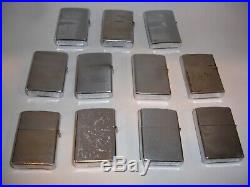 Vintage 11 Zippo Lighter Lot 1960s & Up All Tight & Strong