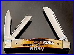 Vintage CASE XX 1995 CONGRESS WHITTLER THICK STAG LONG PULL KNIFE 53052SS MINT