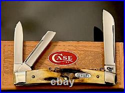 Vintage CASE XX 1995 CONGRESS WHITTLER THICK STAG LONG PULL KNIFE 53052SS MINT