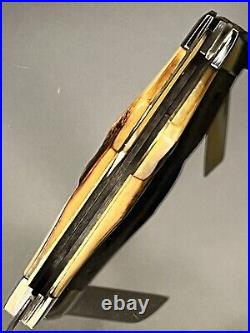 Vintage CASE XX 1995 CONGRESS WHITTLER THICK STAG LONG PULL KNIFE 53052SS MINT