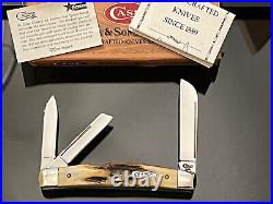 Vintage CASE XX 1995 CONGRESS WHITTLER THICK STAG LONG PULL KNIFE 53052SS MINT