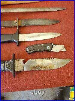 Vintage Fighting Survival, knives lot all pre owned E4