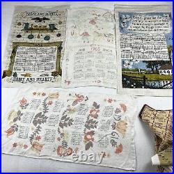 Vintage Linen Calendar Tea Towels 50s 60s 70s 80s Lot Of 27 Farmhouse Scenic