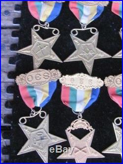 Vintage Lot-18-order Of Eastern Star Medals-all Different