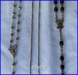 Vintage Lot Of 5 Sterling Silver Sacred Holy Rosaries See All Pictures