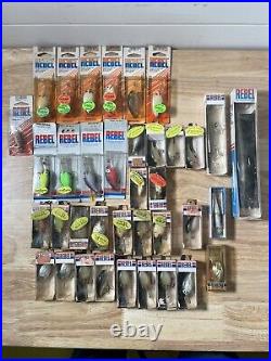 Vintage Rebel Lure Collection Lot Nos Deep Wee Humpback Flag On Cards And In Box