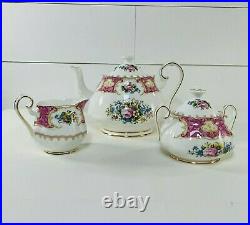 Vintage Royal Albert Lady Carlyle Bone China 5 Pc Teapot Tea Set MINT