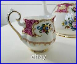 Vintage Royal Albert Lady Carlyle Bone China 5 Pc Teapot Tea Set MINT