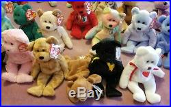 Vintage Ty Beanie Babies Lot Of 120 Bears! Rare Collection All Bears