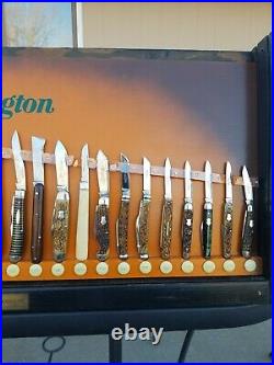 Vintage original Remington knife bone stag pyremite etch knives all mint, etch