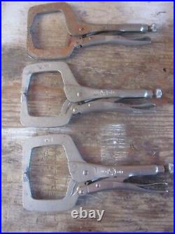 Vise Grip Lot Of 34 Used All USA & Work Aok-6, 11r-7,10wr-6, 5wr & More, See Ad