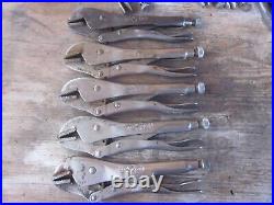 Vise Grip Lot Of 34 Used All USA & Work Aok-6, 11r-7,10wr-6, 5wr & More, See Ad