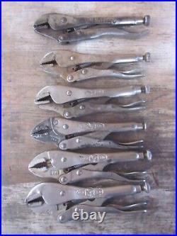 Vise Grip Lot Of 34 Used All USA & Work Aok-6, 11r-7,10wr-6, 5wr & More, See Ad