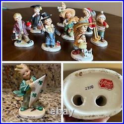 Vntg 2300 LEFTON Calendar Boy Lot Figurines Months x9 March December July+ AS IS
