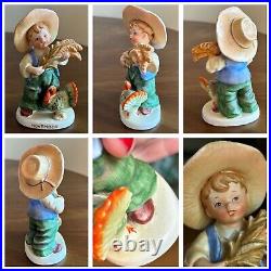 Vntg 2300 LEFTON Calendar Boy Lot Figurines Months x9 March December July+ AS IS