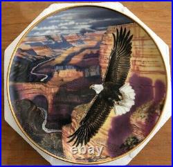 Vtg Franklin Mint Heirloom Lot Of 8 Eagle Collectible Decorative Plates In Boxes