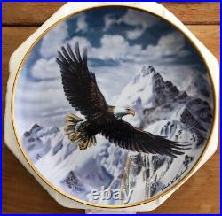 Vtg Franklin Mint Heirloom Lot Of 8 Eagle Collectible Decorative Plates In Boxes