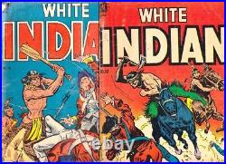 WHITE INDIAN #12 13 FRGD 1954 all Frank Frazetta art golden age western lot