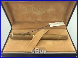 Waterman Olive Wood Briar Fountain Pen Fine Nib Mint Boxed All Papers