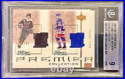 Wayne Gretzky Mark Messier 2001-02 Premier Collection 63/100 Dual Jersey BGS 9