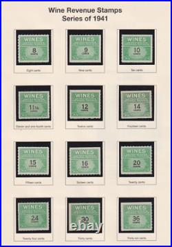 Wine Stamp Revenue collection all VF mint RE108 RE203 cv $ 400+! See pic