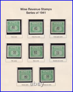 Wine Stamp Revenue collection all VF mint RE108 RE203 cv $ 400+! See pic