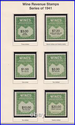 Wine Stamp Revenue collection all VF mint RE108 RE203 cv $ 400+! See pic