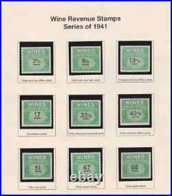 Wine Stamp Revenue collection all VF mint RE108 RE203 cv $ 400+! See pic