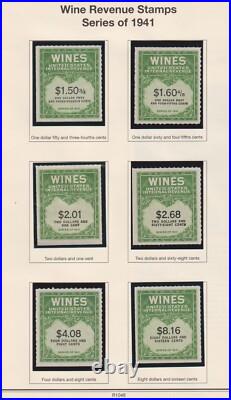 Wine Stamp Revenue collection all VF mint RE108 RE203 cv $ 400+! See pic