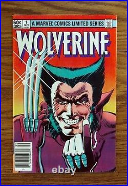 Wolverine limited series, 1982, #1 #4 lot, all approx. 6.0, newsstand