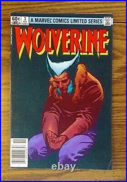 Wolverine limited series, 1982, #1 #4 lot, all approx. 6.0, newsstand