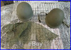 World War Two U. S. Army M-1 Helmet S marked Shell, mint shape, you get it all