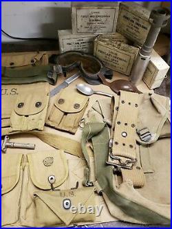 Ww1/ww2 Field Gear Lot, All Kinds Of Things, You Get It All, Read Description