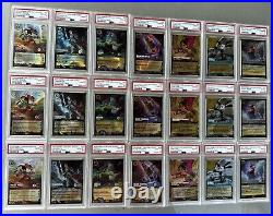 X3 SETS SEQUENTIAL #d DISNEY LORCANA SET OF 7 D23 COLLECTION ALL PSA 10 GEM MINT