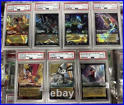 X3 SETS SEQUENTIAL #d DISNEY LORCANA SET OF 7 D23 COLLECTION ALL PSA 10 GEM MINT