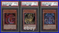 YuGiOh Legendary Collection 2 LOT All 3 Sacred Beasts ALL PSA 10 Uria Hamon Ravi